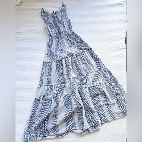 Betsy Johnson Blue and White Women's Maxi Dress size S - Picture 2 of 4